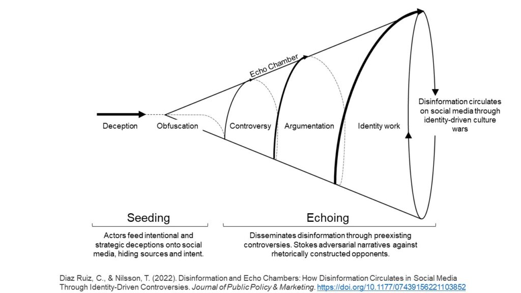 Disinformation and echo chamber graphic